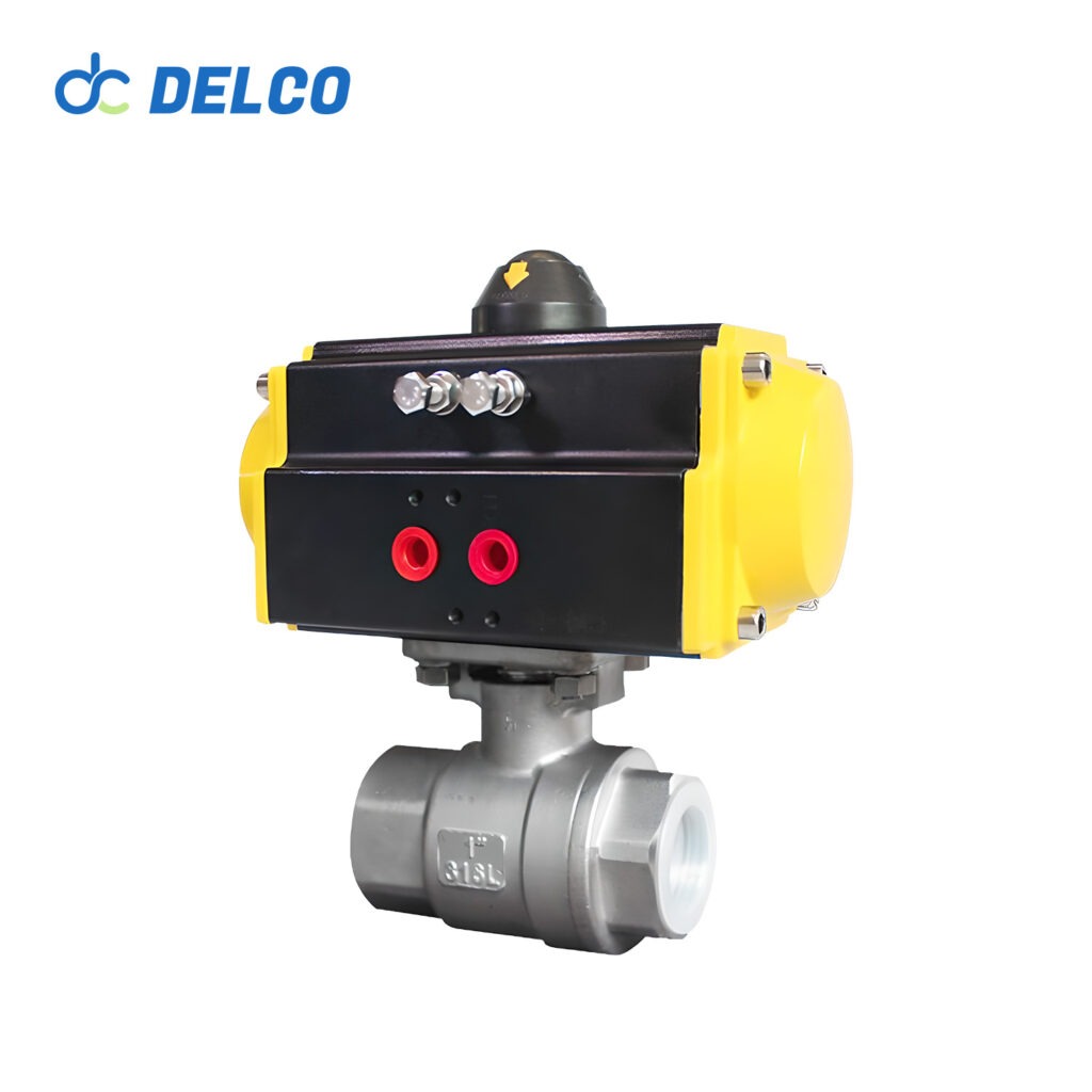Pneumatic 2-way threaded ball valve
