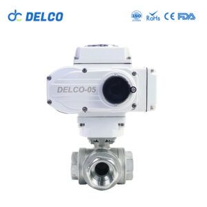 DELCO Motorized 3 Way 3 Inch Thread Electric Ball Valves-DK55-3T5