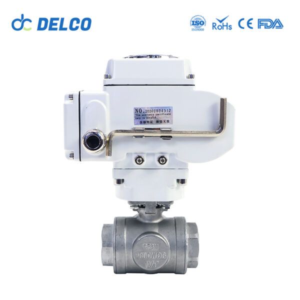 DELCO Motorized 3 Way 3 Inch Thread Electric Ball Valves