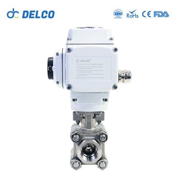 Electric three-piece high-pressure ball valve