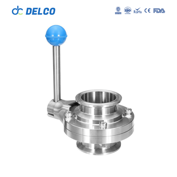 DELCO Sanitary Food Grade Tri-Clamp Manual Butterfly Valve