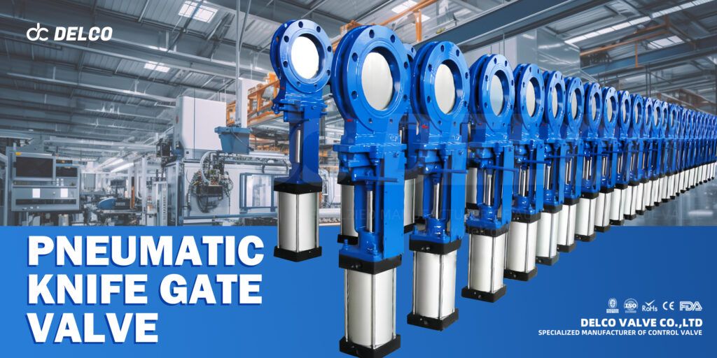 Pneumatic Actuated Knife Gate Valve installed in a mining slurry handling system.