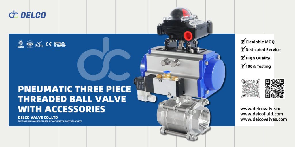Pneumatic Actuator Ball Valve in various materials