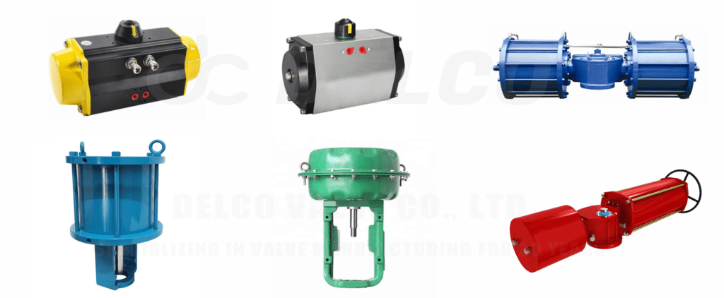 Different types of pneumatic actuators1038